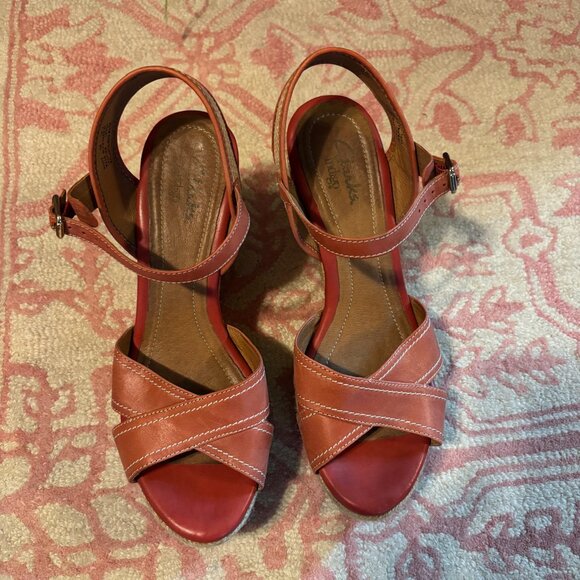 Clarks Women's Amelia Air Espadrille Platform Wedge Sandals - 9 - Picture 2 of 3